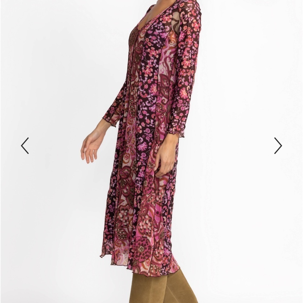 Johnny Was Agatha Mesh Paneled Midi Dress Sz. XS - Picture 2 of 14